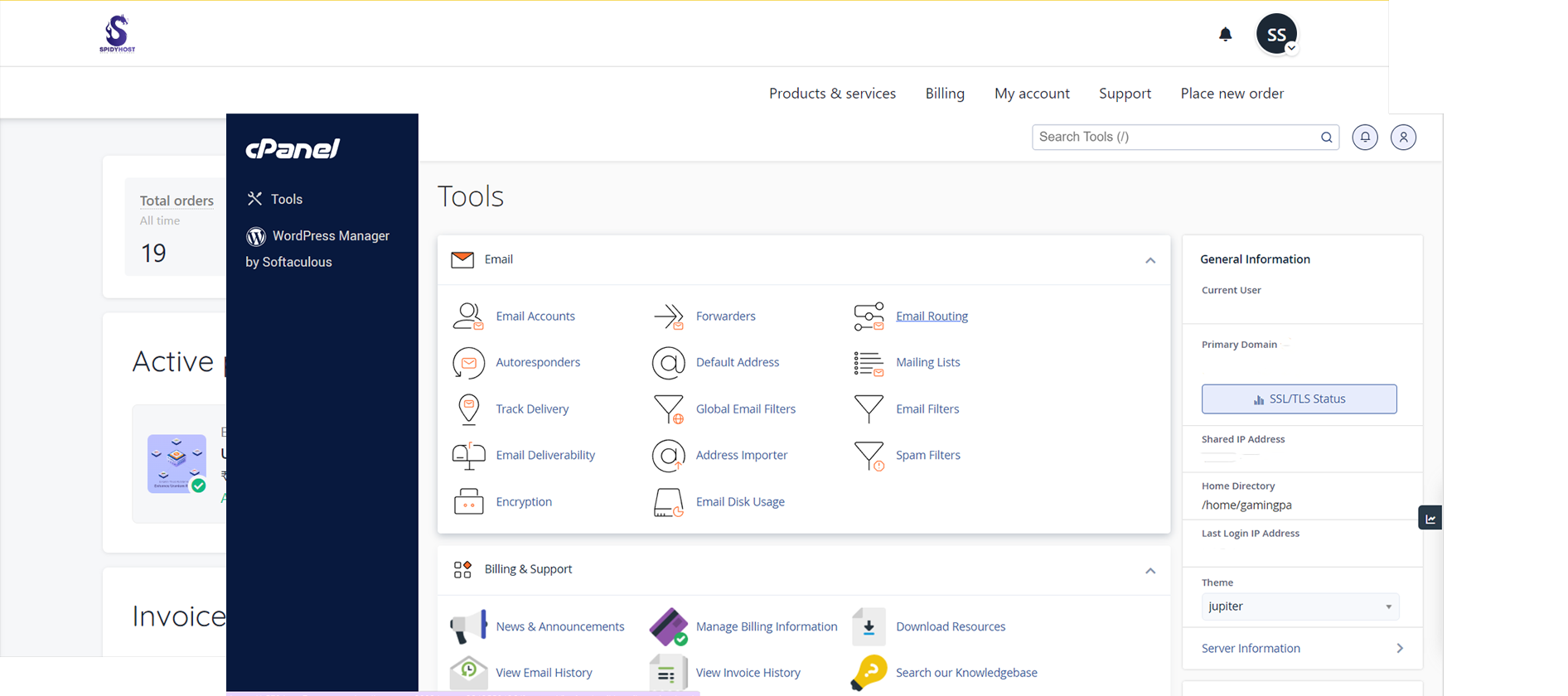 spidyhost-dashboard-cpanel